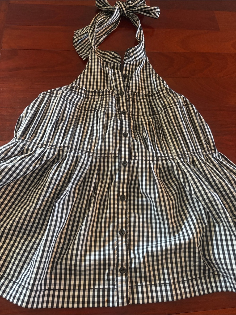 Free people  Black & White Gingham Halter Dress